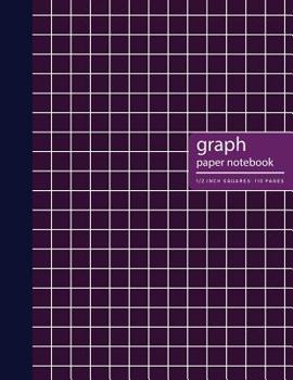 Paperback Graph Paper Notebook: Purple Cover - Blank Quad Ruled 1/2 inch Square Lined Grid Graph Pages and White Paper Composition Notebook for Math a [Large Print] Book