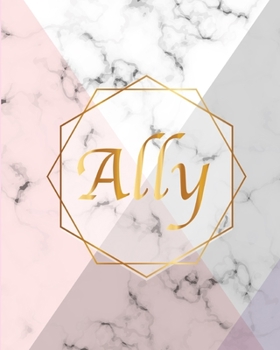 Ally: Gift Luxury Marble Glossy Pink Purple Faux Gold Print Notebook (Marble Notebooks)