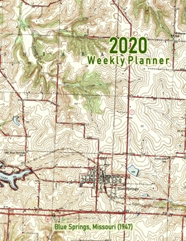 Paperback 2020 Weekly Planner: Blue Springs, Missouri (1947): Vintage Topo Map Cover Book
