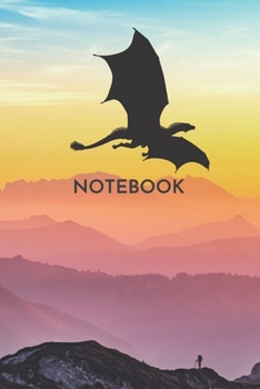 notebook 6X9: Flying Dragon Blank Lined Wide Ruled Notebook 6x9 Inches 100 Pages mystical Creatures, Hiking, Camping, Climbing, Mountaines