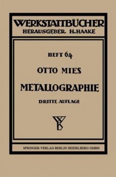 Paperback Metallographie: Grundlagen Und Anwendungen [German] Book