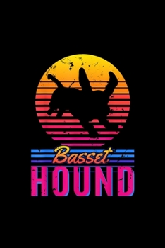 Loves Vintage Retro Sunset Basset Hound Dog Gift: Blank Lined Notebook Journal for Work, School, Office | 6x9 110 page