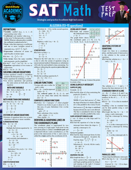 Pamphlet SAT Math Test Prep: A Quickstudy Laminated Reference Guide Book