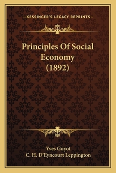 Paperback Principles Of Social Economy (1892) Book