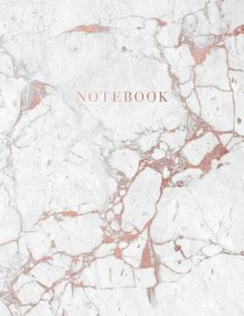 Paperback Notebook: Beautiful Rose Gold and White Marble with Gold Lettering 150 College-Ruled (7mm) Lined Pages 8.5 X 11 - (A4 Size) Book