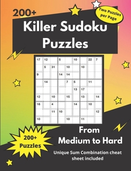 Killer Sudoku Puzzles from Medium to Hard: 200+ Sum Sudoku puzzles for adults