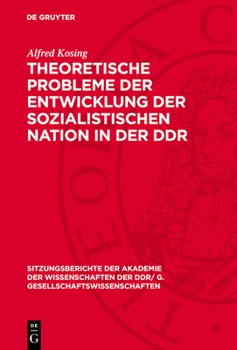 Hardcover Theoretische Probleme Der Entwicklung Der Sozialistischen Nation in Der DDR [German] Book