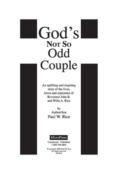 Paperback God's Not So Odd Couple: The Lords Work Volume 1 Book