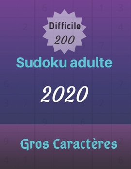 Paperback Sudoku adulte: 2020 difficile [French] Book