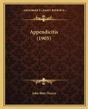 Paperback Appendicitis (1905) Book