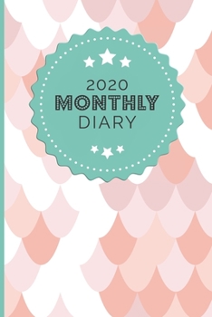2020 Monthly Diary : 1 Year, January to December, UK Schedule and Appointment Planner for Goal Setting and Reflection with a Pink Fish Scale Design