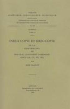 Paperback Index Copte Et Grec-Copte de la Concordance Du Nouveau Testament Sahidique [French] Book