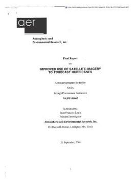 Paperback Improved Use of Satellite Imagery to Forecast Hurricanes Book
