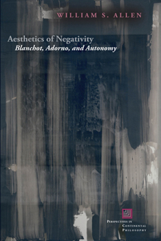 Hardcover Aesthetics of Negativity: Blanchot, Adorno, and Autonomy Book