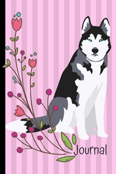 Journal: Husky Dog Pink Journal Lined Blank Paper Diary