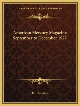 Paperback American Mercury Magazine September to December 1927 Book