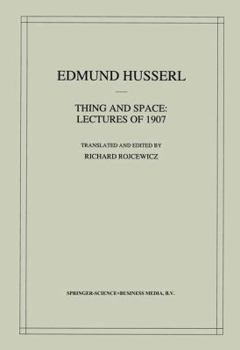 Hardcover Thing and Space: Lectures of 1907 Book