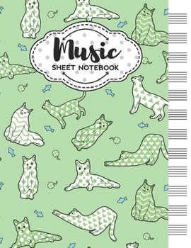 Paperback Music Sheet Notebook: Blank Staff Manuscript Paper with Unique Cats Themed Cover Design Book