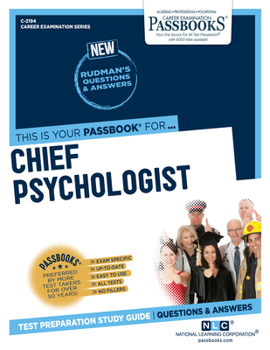 Paperback Chief Psychologist (C-2194): Passbooks Study Guide Volume 2194 Book