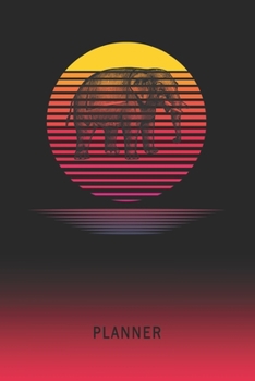 Planner: African Elephant 2 Year Weekly Planning Organizer 2020 - 2021 Retro Vintage Vaporwave Sunset Cover January 20 - December 21 Writing Notebook Productive Datebook Calendar Schedule Plan Days, S