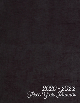 Paperback 2020-2022 Three Year Planner: Jan 2020-Dec 2022 Three Year Planner, slate leather digital paper cover, featuring 2020-2022 Overview, daily, weekly, Book