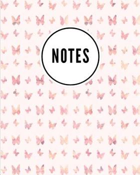 Paperback Notes: Butterfly Print Pink - Cute Writing Notebook For School, Home & Office - [Classic] Book