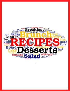 Personalized Blank Cookbook for Organizing Recipes in Sections: With a Custom Interior (Table of contents, recipe template, nutrition label)