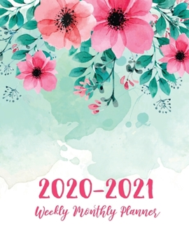 Paperback 2 Year Daily Weekly Planner: Floral Watercolor Cover - 2020-2021 Daily Weekly Monthly Planner - 24 Months Agenda Planner Jan 2020 - Dec 2021 with H Book