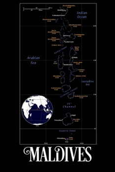 Paperback Maldives: Map of Maldives Notebook Book