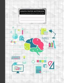Paperback Graph Paper Notebook 1/2 Inch Gray Squares Size 8.5x11 Inches 120 Pages: Education Info Composition Notebook Squared Graphing Paper Student Teacher Sc Book