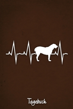 Tagebuch: Braunes liniertes Alabai Hunde Journal Herzschlag ca DIN A5 weiß liniert 110 Seiten (German Edition)