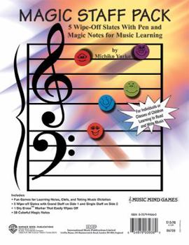 Paperback Magic Staff Pack: 5 Wipe-Off Slates with Pen and Magic Notes for Music Learning Book