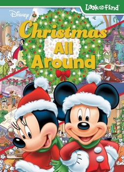 Hardcover Disney: Christmas All Around Look and Find Book