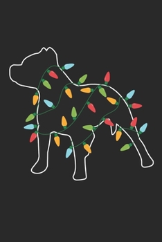 Pitbull with Christmas Lights - Christmas Notebook - Pitbull Diary - Dog Journal - Christmas Gift for Dog Lover: Medium College-Ruled Journey Diary, 110 page, Lined, 6x9 (15.2 x 22.9 cm)