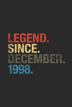 Legend Since December 1998: Blank Lined Notebook / Journal (6 X 9 -120 Pages) – Happy Birthday 21st Gift Idea
