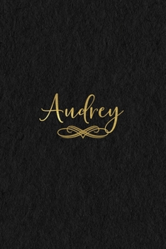 Paperback Audrey: Personalized Journal to Write In - Black Gold Custom Name Line Notebook Book