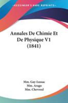 Paperback Annales De Chimie Et De Physique V1 (1841) Book