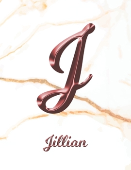 Paperback Jillian: 1 Year Weekly Planner with Note Pages (12 Months) - White Marble Rose Gold Pink Effect Letter J - 2020 - 2021 - Week P Book