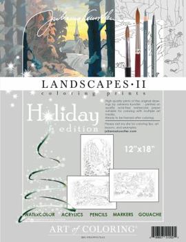 Loose Leaf Landscapes 2. Coloring Art Prints. Winter Holiday Edition Book
