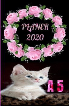 Paperback Planer 2020 F?r zwei ( 2 ) mit Uhrzeit, Stunden Kalender, Notizen: Handlicher Timer Kalender 2020 Terminplaner F?r Zwei ( 2 ) Blumen Katze Geschenk 12 [German] Book