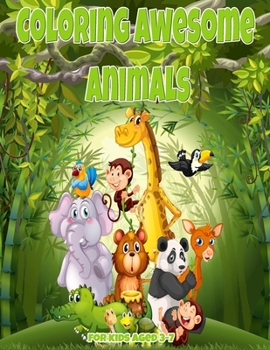 Coloring Awesome Animals for kids Aged 3-7: Coloring wonderful animals with the sample (Design Originals) High-Quality Perforated Pages in Convenient