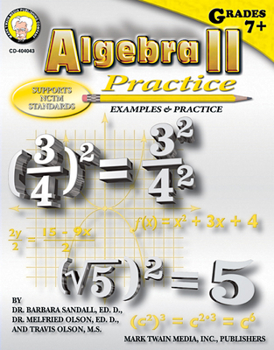 Paperback Algebra II Practice Book, Grades 7 - 12 Book