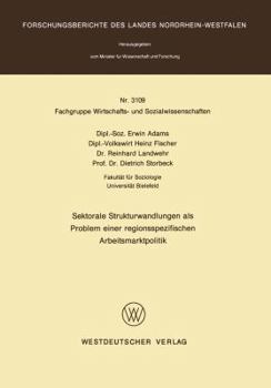 Paperback Sektorale Strukturwandlungen ALS Problem Einer Regionsspezifischen Arbeitsmarktpolitik [German] Book