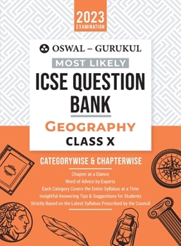 Paperback Oswal - Gurukul Geography Most Likely Question Bank: ICSE Class 10 For 2023 Exam Book
