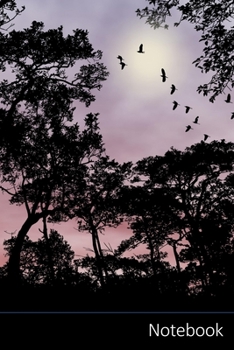 Paperback Notebook: 自然、木、日没、シルエット ノ} Book