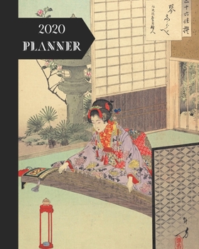 Paperback 2020 Planner: Japanese Themed: Pretty Classic Vintage Cover: Monthly & Weekly Planner Calendar With Dot Grid Pages: Great Gift For L Book