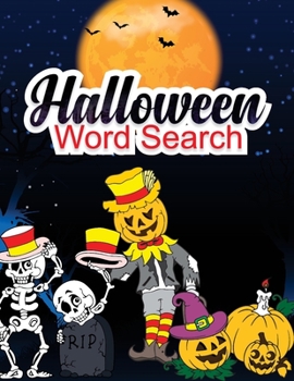 Paperback Halloween Word Search: Large Print Halloween Word Search With Coloring Pages [Large Print] Book