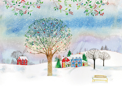 Misc. Village Twilight Deluxe Boxed Holiday Cards (20 Cards, 21 Self-Sealing Envelopes) Book