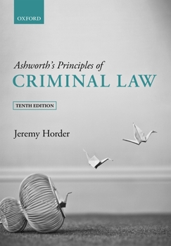 Paperback Ashworth's Principles of Criminal Law Book
