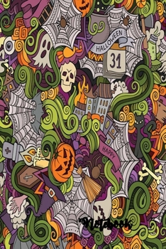 Notebook: These Halloween beautiful 6 x 9 Composition Notebook 190-page Journal books are lined to standard wide-ruled margins with a table of ... Skull and Pumpkin Halloween Book 8